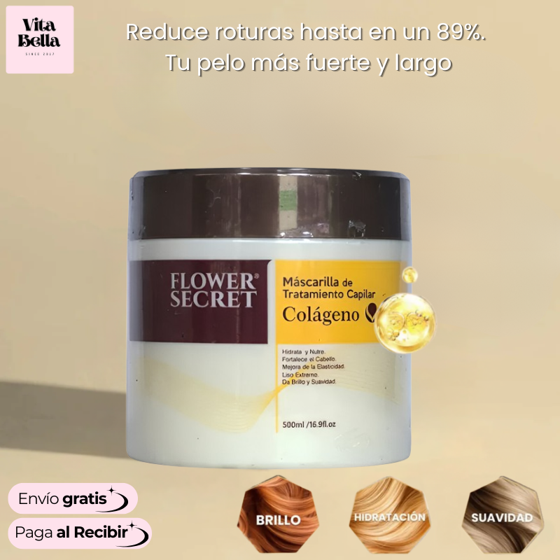 Fortaleza Capilar™ | (2x1) Mascarilla Tratamiento Capilar con Colágeno