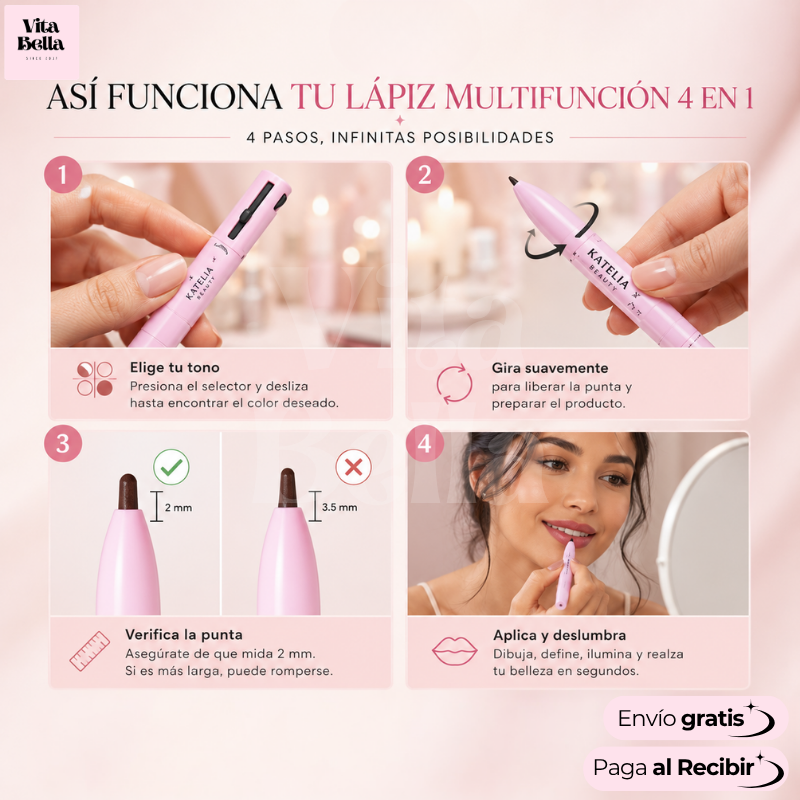 MiradaRosa™ | Delineador 4 en 1 + cápsulas de rosas (GRATIS)