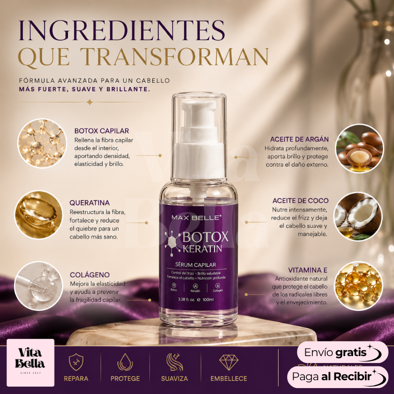 KeraCol™ | Sérum Capilar intensivo con keratina y colágeno