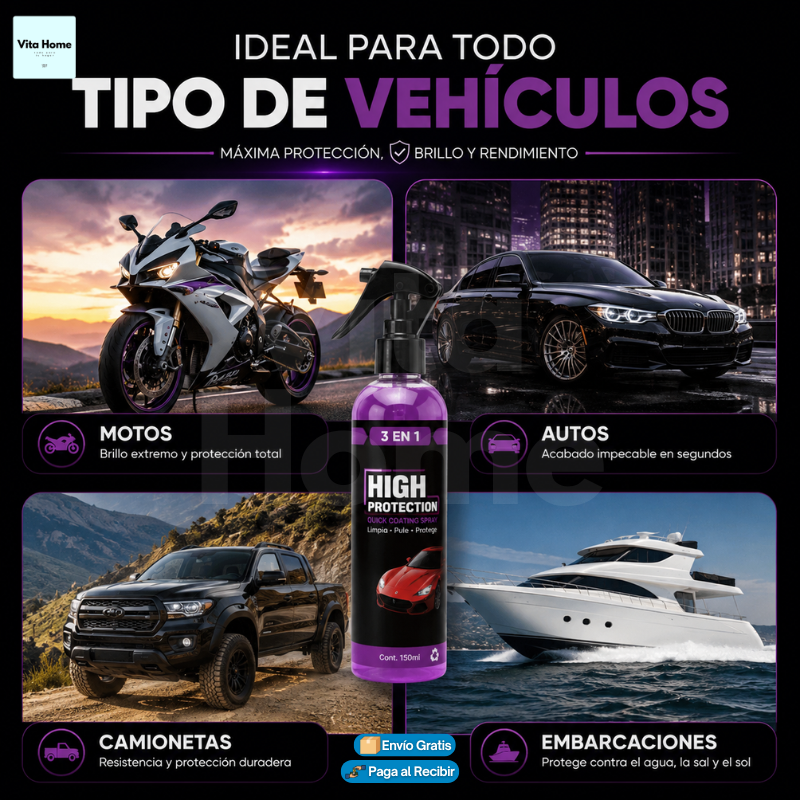 Brillo Auto Mágico™ | Cera en spray 3 en 1