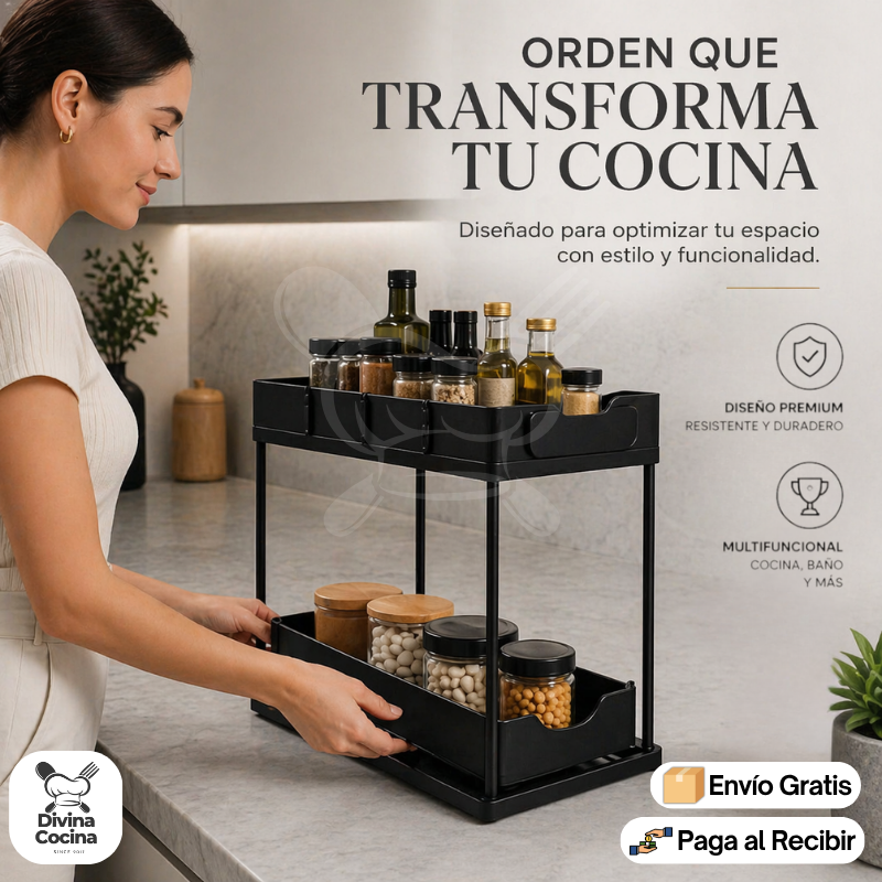 OrganizaMax™ | Estante de almacenamiento para cocina