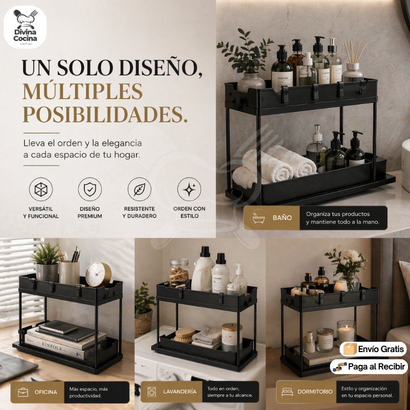 OrganizaMax™ | Estante de almacenamiento para cocina