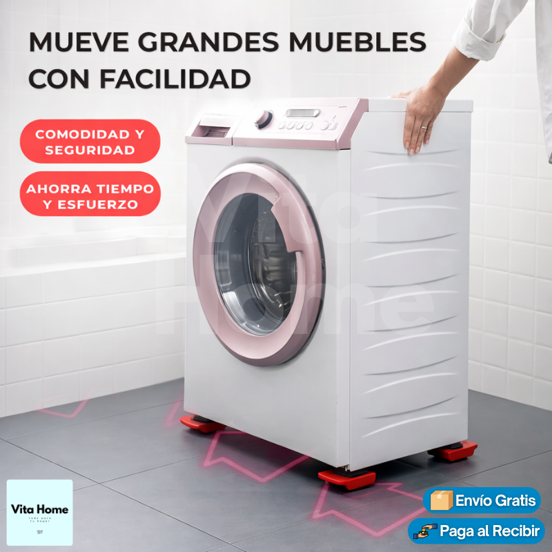 MueveFácil™ | Set para levantar y transportar muebles fácilmente.