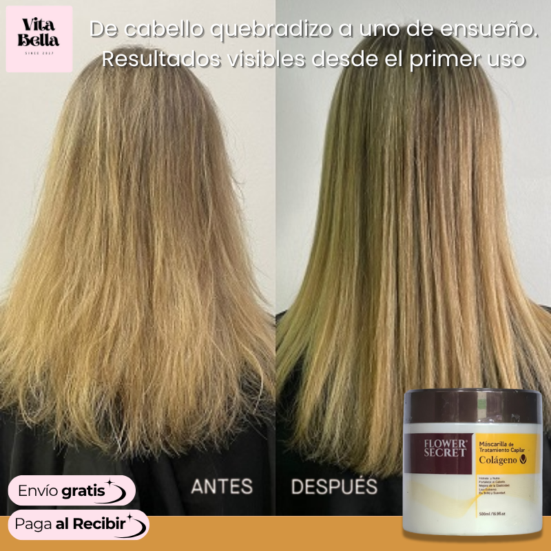Fortaleza Capilar™ | (2x1) Mascarilla Tratamiento Capilar con Colágeno