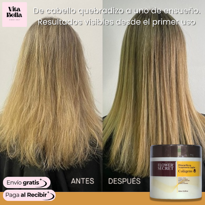Fortaleza Capilar™ | (2x1) Mascarilla Tratamiento Capilar con Colágeno