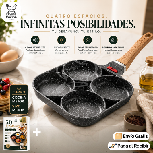 Multiuso Chef™ | Sartén Antiadherente de 4 espacios