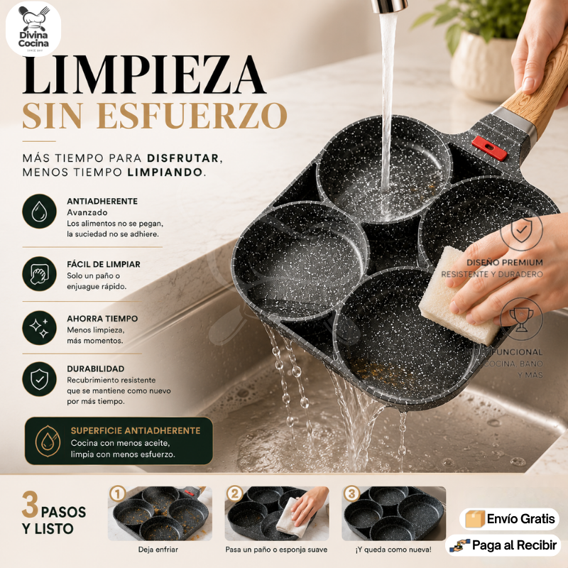 Multiuso Chef™ | Sartén Antiadherente de 4 espacios
