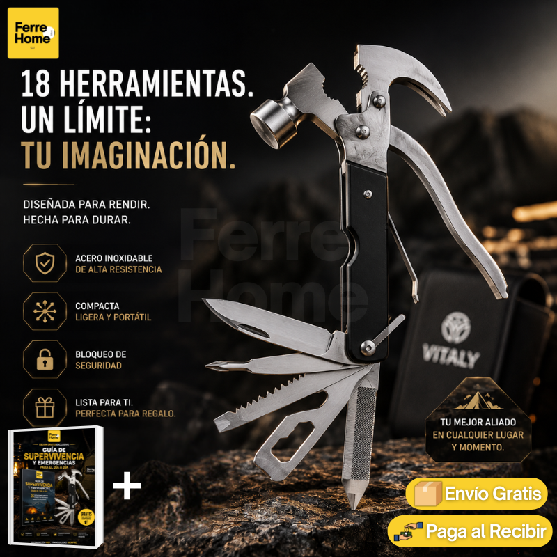 Martillo Tac Tol™ | Herramienta multifuncional compacta Tac Tol Multiherramienta 18 en1