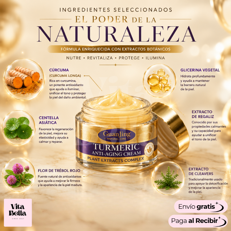 GoldenRadiance™ | Crema facial revitalizante a base de cúrcuma