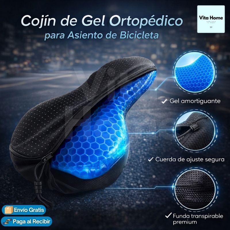 CojinGel BikePro™ | Almohadilla de gel para asiento de bicicleta