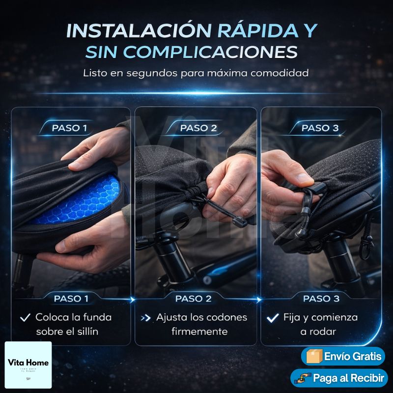 CojinGel BikePro™ | Almohadilla de gel para asiento de bicicleta