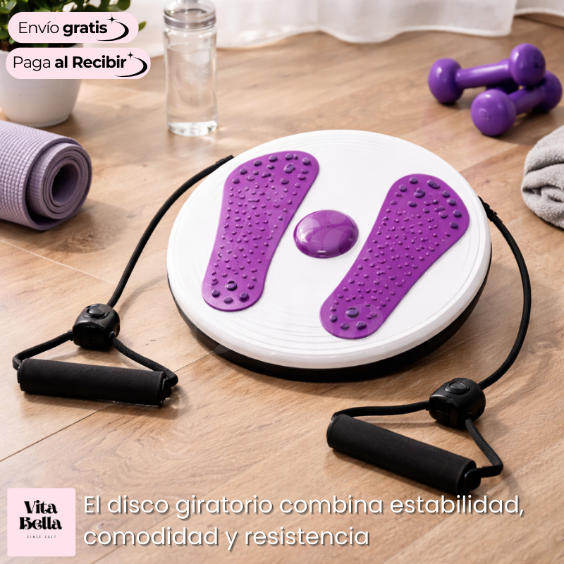 Cintura Activa™ | Disco giratorio con bandas elásticas para ejercitar