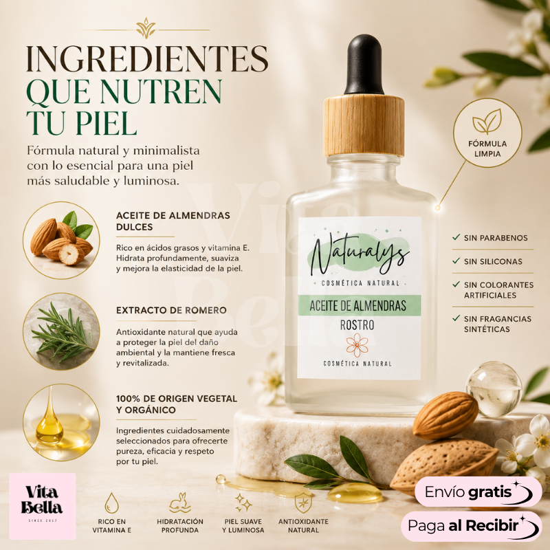 Almendralia™ | Aceite facial de almendras premium