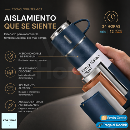 Termo Doble Taza™ | Termo conservador de bebidas 500ML