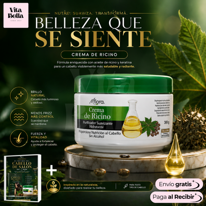 Ricinol Care™ | Crema tratamiento capilar con aceite de ricino 300gr