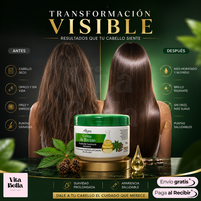 Ricinol Care™ | Crema tratamiento capilar con aceite de ricino 300gr