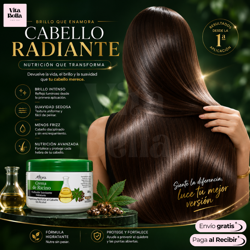 Ricinol Care™ | Crema tratamiento capilar con aceite de ricino 300gr