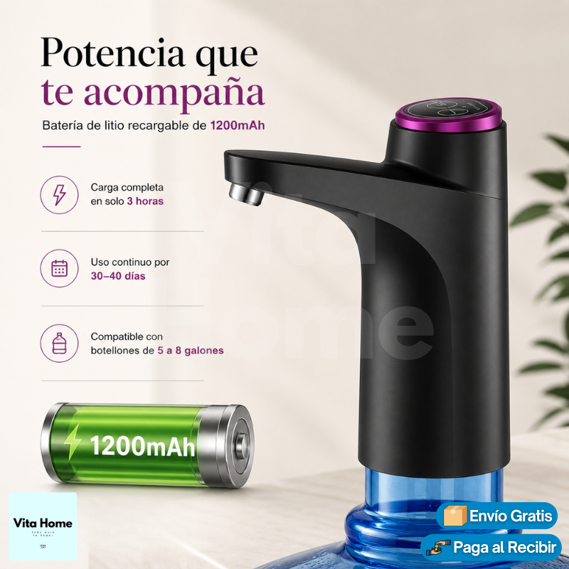 AquaLibre™ | Bomba dispensadora de agua inalámbrica