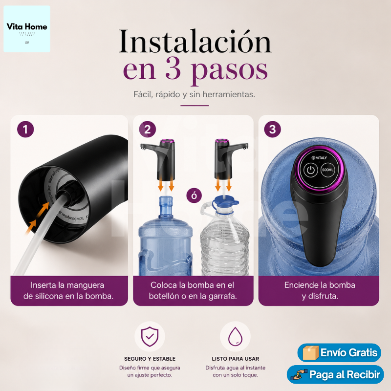AquaLibre™ | Bomba dispensadora de agua inalámbrica