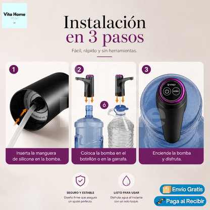 AquaLibre™ | Bomba dispensadora de agua inalámbrica