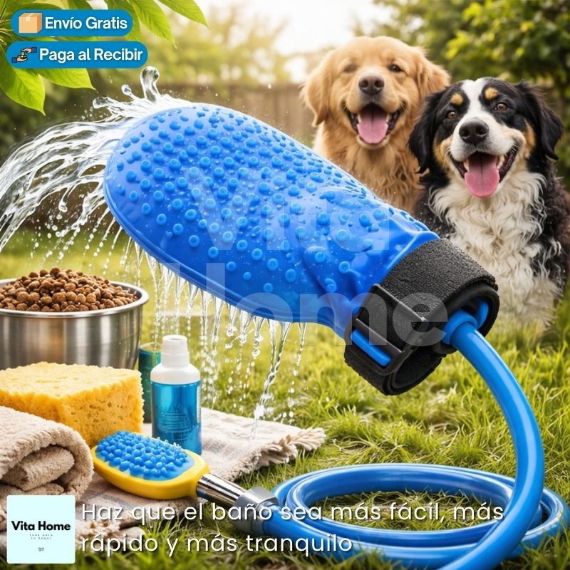 GuanteDuchaPet™ | Guante con rociador integrado para mascotas.