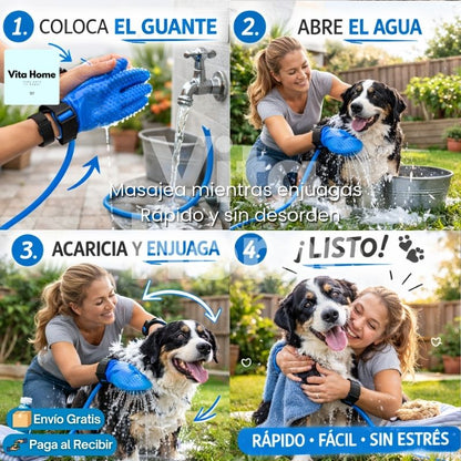 GuanteDuchaPet™ | Guante con rociador integrado para mascotas.