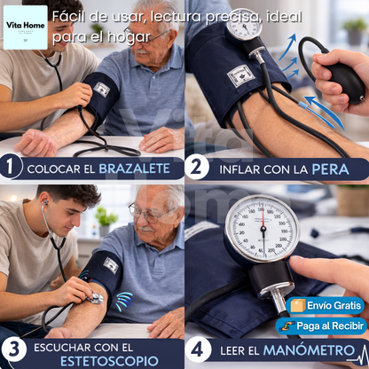 MediSalud™ | Toma de Presión Aneroide con Fonendoscopio incluido
