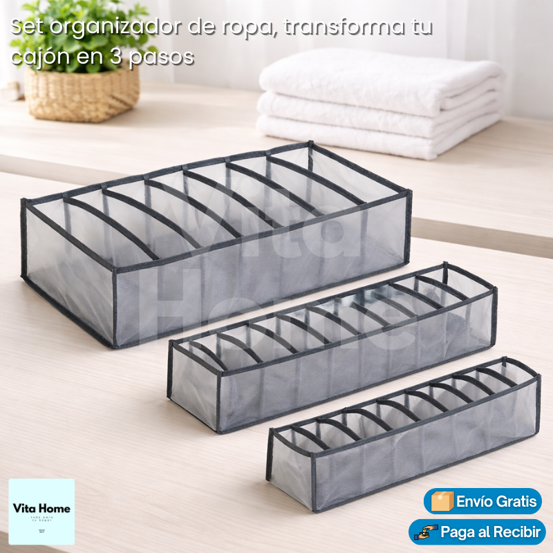 Clóset Ordenado ™ | Set de 3 organizadores para ropa interior