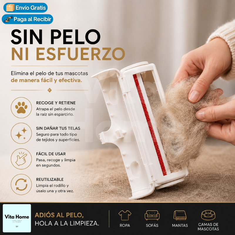 RollOut™ | Rodillo removedor de pelo de mascotas de fácil uso