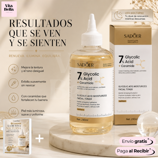 Solución Glicolic™ | Tónico facial con Ácido Glicólico 7%