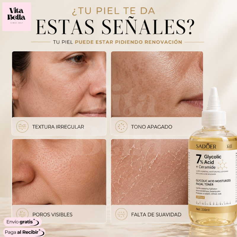 Solución Glicolic™ | Tónico facial con Ácido Glicólico 7%