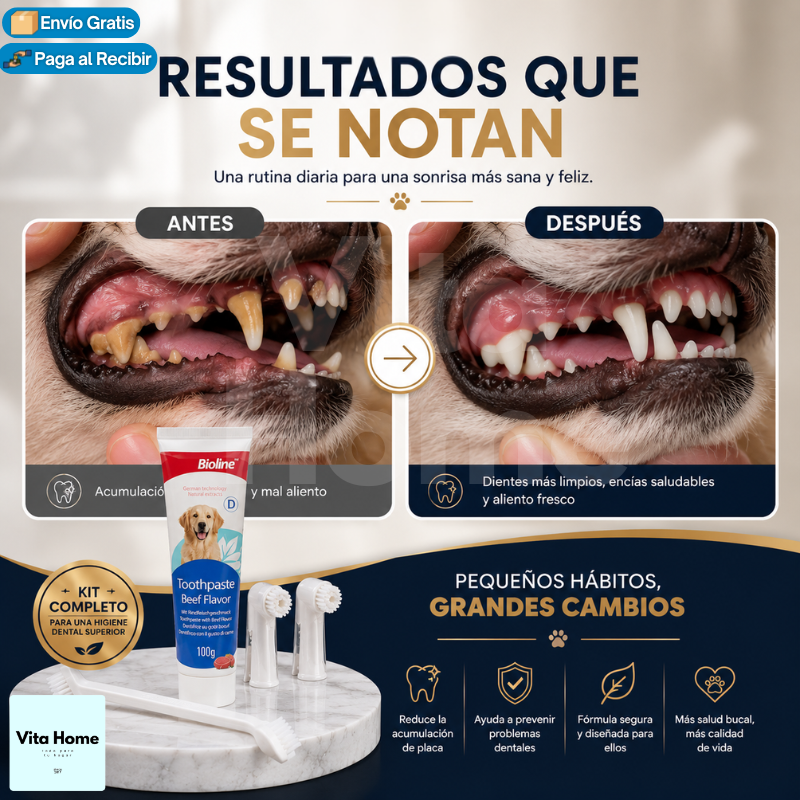 BiolineCare™ | Set de Cuidado Dental para Perros