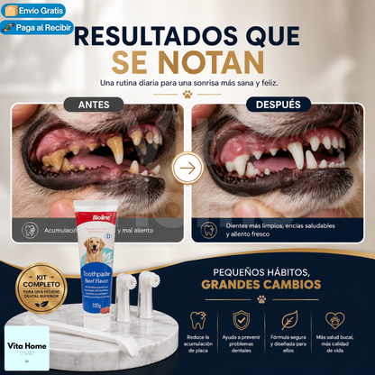 BiolineCare™ | Set de Cuidado Dental para Perros