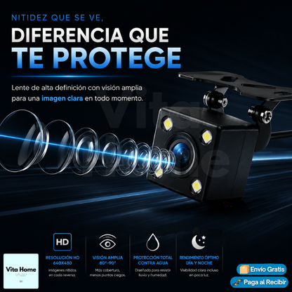 VisioNight™ | Cámara de retroceso con visión nocturna LED