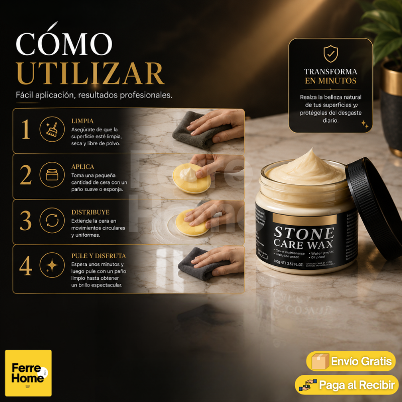 BrillaMármol™ | Cera para pulir mármol, granito y cerámica