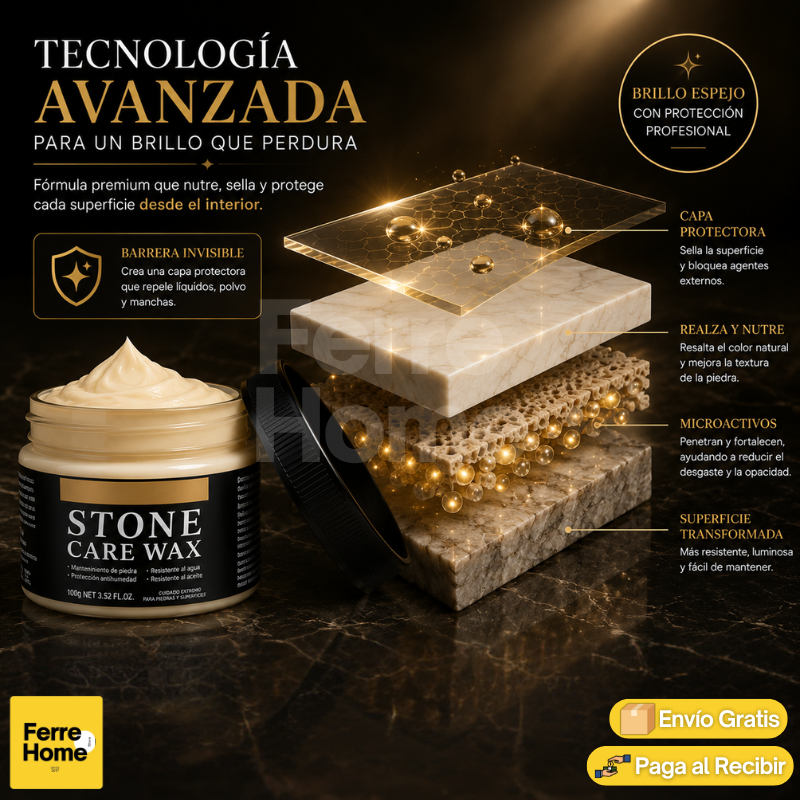 BrillaMármol™ | Cera para pulir mármol, granito y cerámica