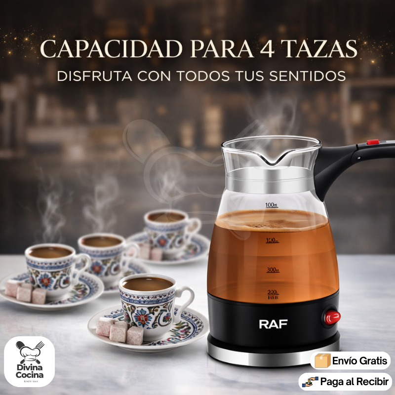 CaféMatinal™ | Cafetera Eléctrica Turca de Vidrio 500ml