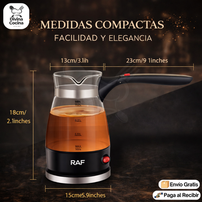 CaféMatinal™ | Cafetera Eléctrica Turca de Vidrio 500ml