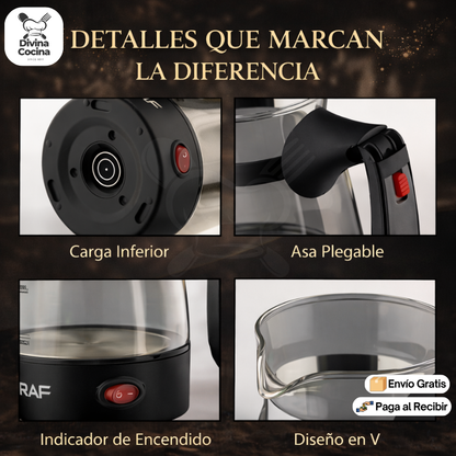 CaféMatinal™ | Cafetera Eléctrica Turca de Vidrio 500ml