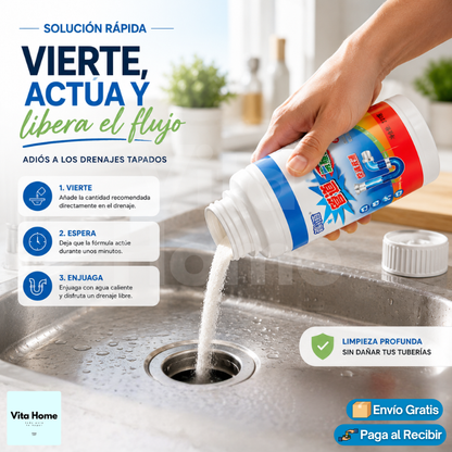 Destapa Caño Fácil™ | (2x1) Solución eficaz para desobstruir cañerías