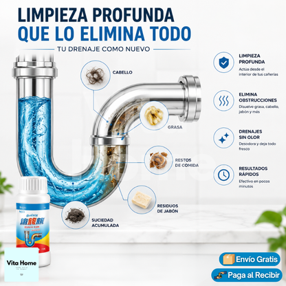 Destapa Caño Fácil™ | (2x1) Solución eficaz para desobstruir cañerías