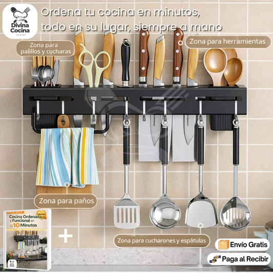 CuchilloFácil™ | Organizador de cuchillos de pared