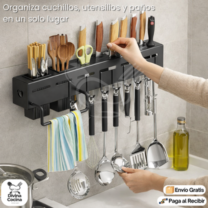 CuchilloFácil™ | Organizador de cuchillos de pared