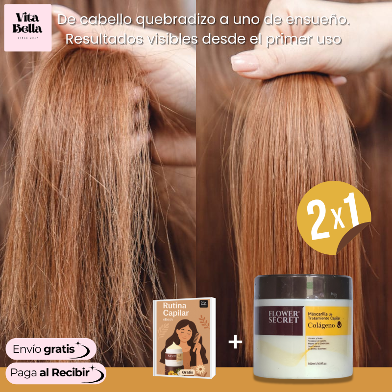 Fortaleza Capilar™ | (2x1) Mascarilla Tratamiento Capilar con Colágeno